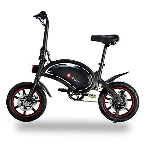 Electric Bike : DYU 240W Folding Electric Bike, Smart Mountain Bike for Adults, 36V / 6Ah Metal Bicycle Removable Lithium-Ion Battery with Brake Modes and Adjustable Seat