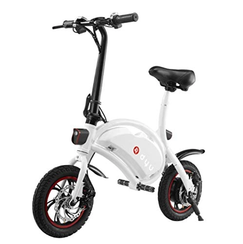 Electric Bike : DYU D1 Lithium Battery Electric Folding Bicycle (White 10.4Ah)