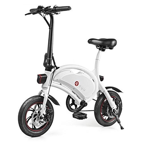 Electric Bike : DYU D2 VIP 10.4Ah Lithium Battery Electric Folding Bicycle ROAD LEGAL (White)