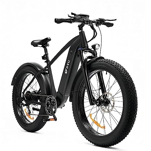 Electric Bike : DYU Electric Bike for Adult Up to 120km Long Range Mountain E-Bike, 26" Fat Tire Electric Bicycle with Removable 48V 20Ah Battery, Shimano 7-Speed Dual Shock Absorber