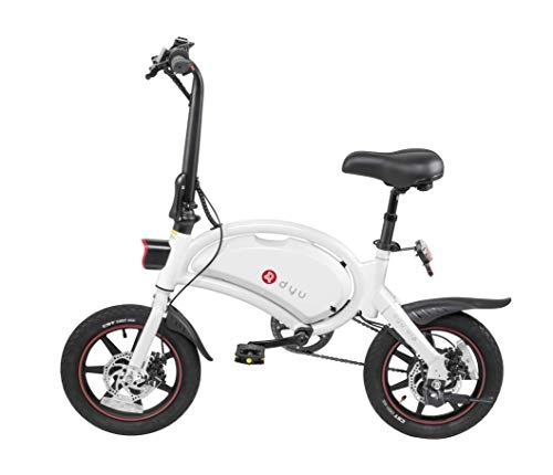 Electric Bike : DYU Folding Electric Bike, Electric Mountain Bicyle / Commuting LCD Ebike for Adults 20" Waterproof Large Capacity 36V 10.4Ah Battery Charger Bike with Professional Shifting and Braking System-White