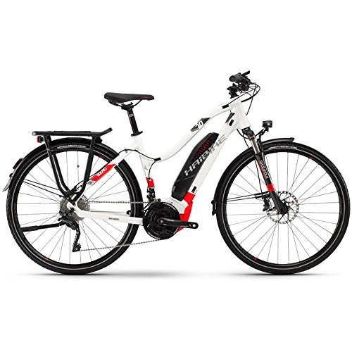 Electric Bike : E-Bike Haibike Sduro Trekking 6.011'Ladies 20g XT T8000500Wh Yamaha PW System, wei / rot / anthrazit