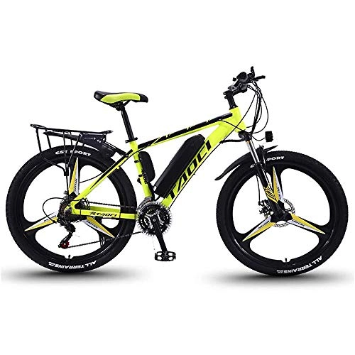 Electric Bike : E Bikes for Men, Electric Bikes for Adults Men 27-Speed 26" 36V 350W 8Ah 50Km Removable Lithium-ION Mountain Ebike for Men, Yellow