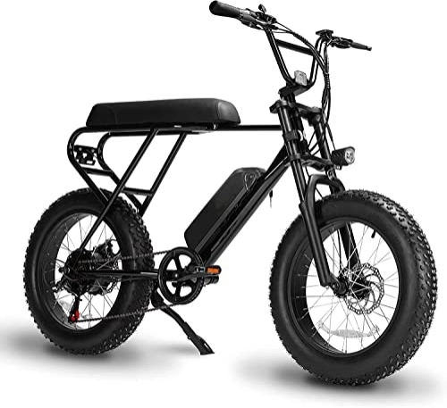 Electric Bike : E-RIDES E-Bike Electric Bike for Adults, 48V Removable Battery Fast Charging Commuter E-Bikes 20"x4.0 Fat Tires Ebike, Shimano 6-Speed All Terrain Pedal Ebike for City Off Road Mountain Beach Snow Bike