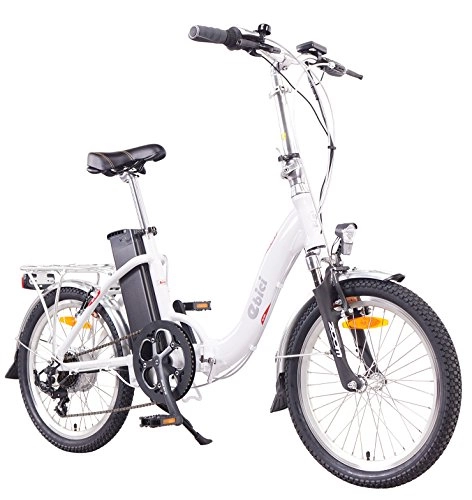 Electric Bike : Ebici City 1000 White, 20-Inch Folding Electric Bike, 36 V 11 Ah Battery, 396 Wh, 250 W Rear Motor