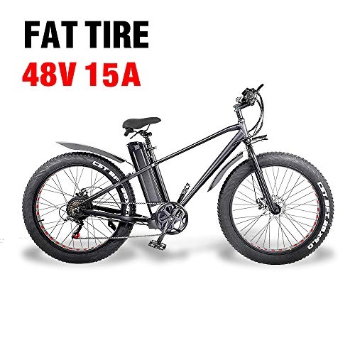Electric Bike : Ebike 750W Electric Bike Fat tire 26"inch e-bike 48V 15A battery Mountain Bike with 21-speed dual disc brakes