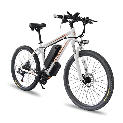 Electric Bike : Ebike, Electric Bicycles, Adult Electric Bicycles, Electric Mountain Bikes，26’’ Electric Bikes For Adults, Electric Bicycle E-bike ，21-speed（Color: White）