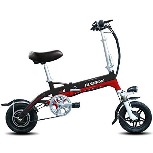 Electric Bike : Ebike Foldable Electric Bike With 250W Motor, LED Front Light, 14 Inch Inflatable Rubber Tire, 120kg Payload For Adult, Portable and Easy Carry Bicycle@red