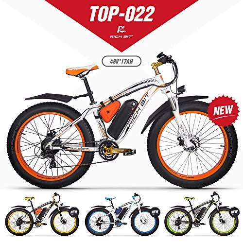 Electric Bike : eBike RLH-022, E-Bike, 1000 W, 48 V, 17 AH (Orange)