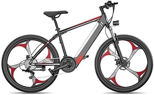 Electric Bike : Ebikes, 26'' Electric Mountain Bike Fat Tire E-Bike Sports Mountain Bikes Full Suspension with 27 Speed Gear and Three Working Modes, Disc Brakes, for Outdoor Cycling Travel Work Out ZDWN