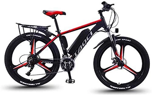 Electric Bike : Ebikes, 26'' Electric Mountain Bike with Removable Large Capacity Lithium-Ion Battery (36V 350W 8Ah) Dual Disc Brakes for Outdoor Cycling Travel Work Out (Color : Black Red, Size : 30 Speed)