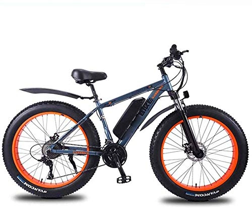 Electric Bike : Ebikes, 26 in Fat Tire Electric Bike for Adults 350W Mountain E-Bike with 36V Removable Lithium Battery and 27 Speed Gear Shift Kit Three Working Modes Maximum Load 330Lb ZDWN