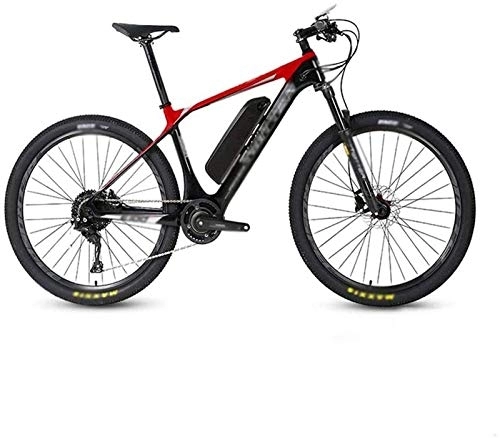Electric Bike : Ebikes, 26 inch carbon fiber Electric Bikes, LCD digital display control Mountain Bike 36V13Ah lithium battery Bicycle Outdoor Cycling (Color : Red)