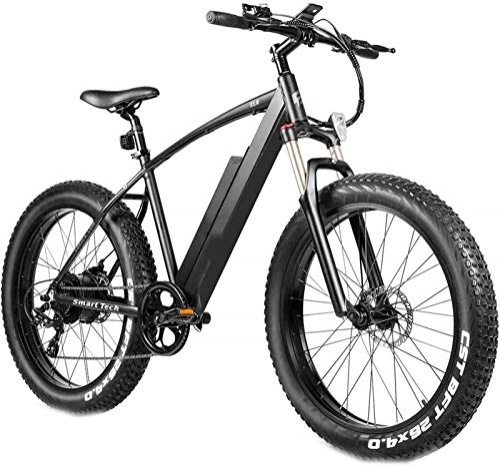 Electric Bike : Ebikes, 4.0 Fat Tire Electric Bicycle 26inch 48V 500W Mountain Snow Electric Bikes for Adults Suspension Shock Absorber Fork Rebound Lock Out 7-Speed Gear Shifts Recharge System ZDWN
