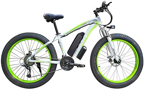 Electric Bike : Ebikes, 500w / 1000w Electric Mountain Bike 26'' Folding Professional Bicycle with Removable 48v 13ah Lithium-ion Battery 21 Speed Shifter Beach Snow Tire Bike Fat Tire for Adults ( Color : Green350w )