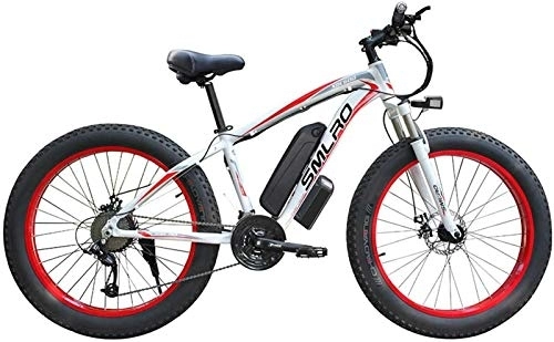 Electric Bike : Ebikes, Electric Bicycle Aluminum Alloy Lithium Battery Beach Snowmobile Big Wheel Fat Tire Moped Commuter Fitness Exercise (Color : Red)