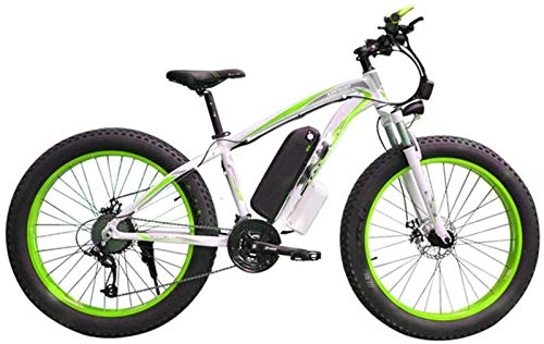 Electric Bike : Ebikes, Electric Bicycle Snow, 4.0 fat Tire Electric Bicycle Professional 27 Speed Transmission Gears disc brake 48V15AH lithium battery suitable for 160-190 cm Unisex ZDWN