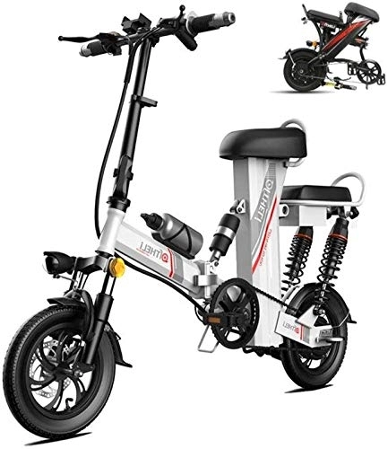 Electric Bike : Ebikes, Electric Bike 12" Wheel Removable 48V 350W 30Ah Waterproof And Dustproof Lithium Battery Battery With Remote Control (Color : Silver, Size : Range:100km)