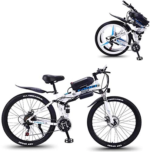 Electric Bike : Ebikes, Electric Bike Folding Electric Mountain Bike with 26" Super Lightweight High Carbon Steel Material, 350W Motor Removable Lithium Battery 36V And 21 Speed Gears ZDWN