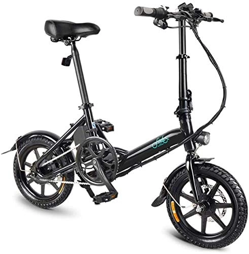 Electric Bike : Ebikes Fast Electric Bikes for Adults 14 inch Folding Electric Bike with 250W 36V / 7.8AH Lithium-Ion Battery - 3 Gear Electric Power Assist (Color : Black)
