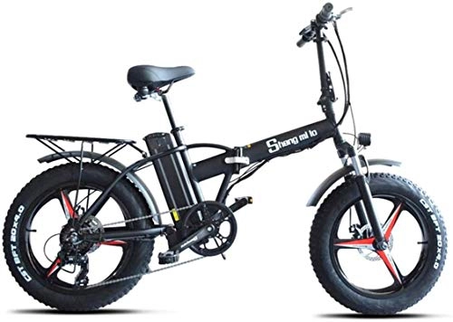 Electric Bike : Ebikes Fast Electric Bikes for Adults 20 Inch Folding Electric Bike, Electric All Terrain Mountain Bicycle with LCD Display, 500W 48V 15AH Lithium Battery, Dual Disk Brakes for Unisex ZDWN