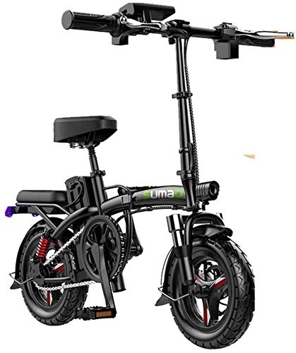 Electric Bike : Ebikes Fast Electric Bikes for Adults Folding Electric Bike for Adults, 14" Electric Bicycle / Commute Ebike Travel Distance 30-180 Km, 48V Battery, 3 Speed Transmission Gears (Size : 400 km)