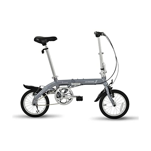 Electric Bike : Electric Bicycle 14 inch Folding Bicycle Ladies Ultra-Light Adult Portable to Work Adults Male Light Adult Small Variable Speed Bicycles (Grey)
