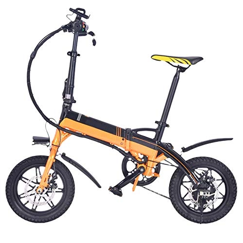 Electric Bike : Electric Bicycle, 14 Inch Folding Bicycle, Pedal Assist Electric, Mini Ultra Light Small Wheel Shift Magnesium Alloy Frame Easy Folding And Carry Design Adult Students Cycling