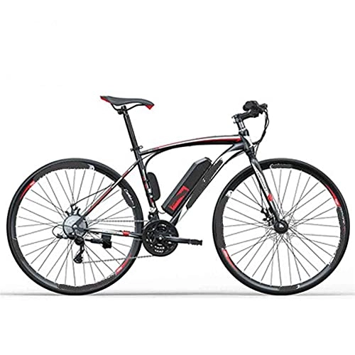 Electric Bike : Electric Bicycle 250W 27 Inch Electric Bicycle, Adult Electric Mountain Bike, With Removable 8 / 14ah Battery, Professional 27-speed Gear (Color : Black and white)