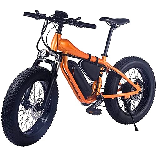 Electric Bike : Electric Bicycle, Adult Fat Tire Electric Bicycle, With Removable Large-capacity Lithium-ion Battery (48V 500W) 26 Inches, 27 Speed Electric Bicycle, Three Working Modes. (Color : Brown)