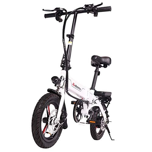 Electric Bike : Electric Bicycle Adult Waterproof Lightweight Magnesium Alloy Material Folding Portable Easy to Store E-Bike 36V Lithium Ion Battery with Pedals Power Assist 14 inch Wheels 280W Powerful Motor