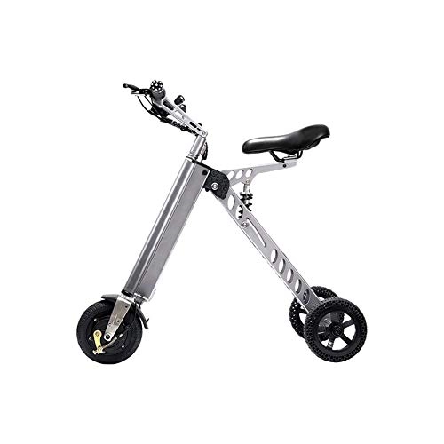 Electric Bike : Electric Bicycle Adult Waterproof Portable Small Electric Adult Bike Folding Electric Bike Scooter Small Mini Electric Tricycle Female Battery Bike Weight 14KG with 3 Gears Speed Limit 6-12-20KM / H