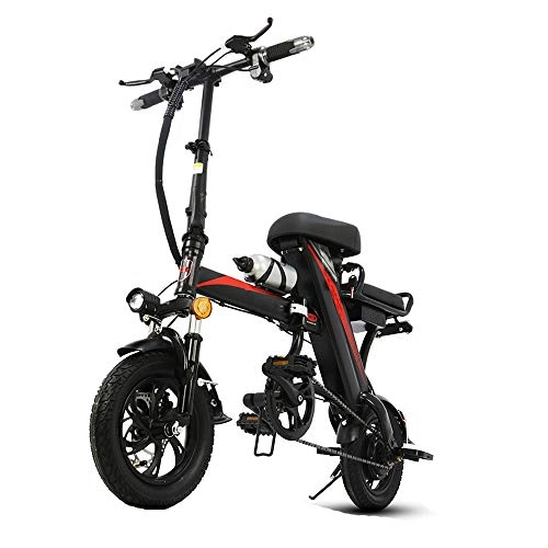 Electric Bike : Electric Bicycle, Foldable Bicycle 350W / 25AH / 48V Battery, with Shockproof Tires, Suitable for Male Youth Outdoor Fitness City Commuting, Black