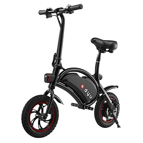 Electric Bike : Electric Bicycle - Foldable Ultra Light Portable E-Bike Smart App and Child Seat, Black