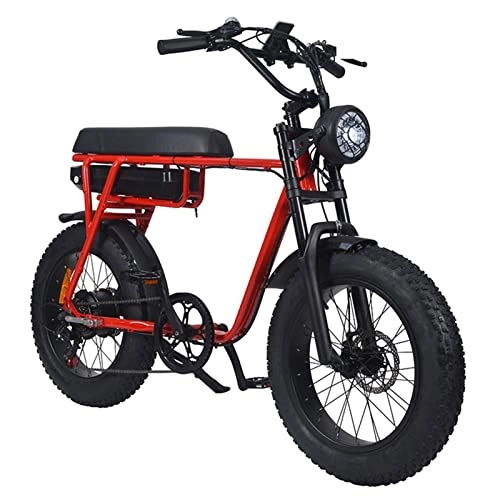 Electric Bike : Electric Bicycle for Adults, 500W Ebike 20"Fat Tire Electric Mountain Bike 7 Speed Bicycle with Smart Dashboard, 48V 10Ah Removable Lithium Battery 15.5 mph (Color : 48V 10Ah 500W)