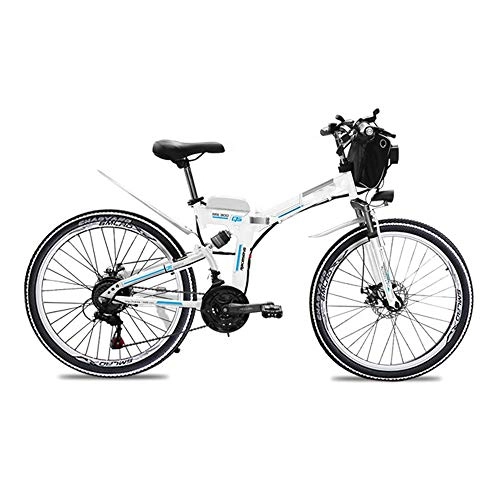Electric Bike : Electric Bicycle for Adults, Foldable Beach Bike Bicycle with Removable Lithium-Ion Battery, 350W Motor Assisted Bike, 24 Inch Wheel, 36V10AH