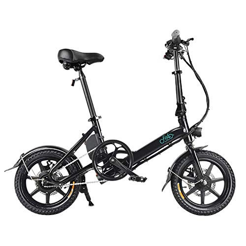 Electric Bike : Electric Bicycle, Fydun 100V-240V Adjustable LED Display Electric Folding Bicycle 7.8Ah Bike Aluminum E-Bike Mechanical Disc Brakes Sporting (Black)