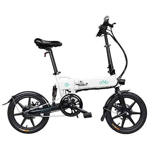 Electric Bike : Electric Bicycle, Fydun 250W Adjustable LED Display Bicycle Folding Moped Electric Bike 16in large Wheel Hub E-Bike Sporting (White)