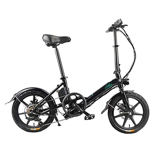 Electric Bike : Electric Bicycle, Fydun 7.8Ah Electric Folding Bike Multi Modes Adjustable 3 Riding Modes Aluminium Alloy E-Bike Sporting Mechanical Disc Brakes (Black)