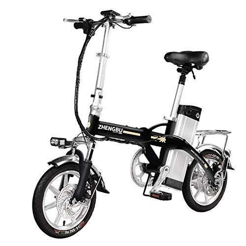 Electric Bike : Electric bicycle Portable folding adult electric bicycle with pedal 48V lithium ion battery 400W powerful motor speed 20KM / H, cruising range about 150KM