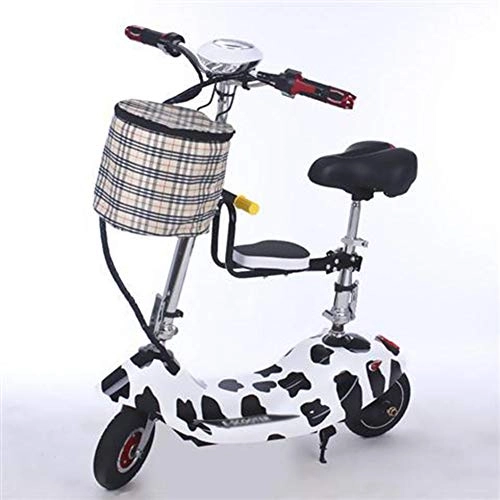 Electric Bike : Electric Bicycle Portable Mini Bike Aluminum Alloy 8 Inch Tires Max Speed 25km / h 36v / 20ah Lithium-ion Battery 300w Motor Foldable Bicycle Suitable for Men Women City Commuting, White