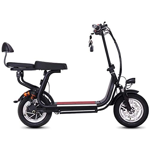 Electric Bike : Electric Bicycles 12 Inch Wheels Power Assist with 48V Lithium-Ion Battery Foldable Portable Silent Motor Electric Bike with Front LED Light, 30km