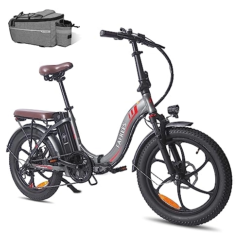 Electric Bike : Electric Bike, 20 * 3'' Folding Electric City Bike w / Waterproof Lithium-ion Battery 18Ah | 85Miles+, Integrated Rim Motor 36V 250W, Dual Disc Brakes, Shimano 7 Speed, City E-bike Cruiser (grey)