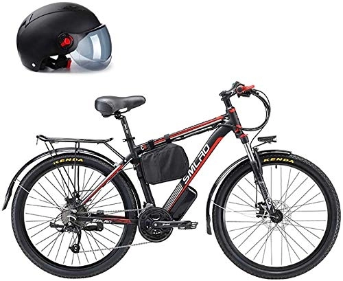 Electric Bike : Electric Bike, 26" 500W Foldaway / Carbon Steel Material City Electric Bike Assisted Electric Bicycle Sport Mountain Bicycle with 48V Removable Lithium Battery, Black, 8AH ( Color : Black , Size : 13AH )