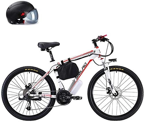 Electric Bike : Electric Bike, 26" 500W Foldaway / Carbon Steel Material City Electric Bike Assisted Electric Bicycle Sport Mountain Bicycle with 48V Removable Lithium Battery, Black, 8AH ( Color : White , Size : 13AH )