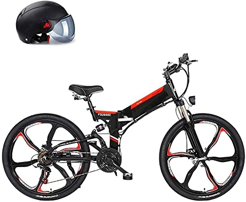 Electric Bike : Electric Bike 26'' Adults Electric Bicycle / Electric Mountain Bike, 25KM / H Ebike with Removable 10Ah 480WH Battery, Professional 21 Speed Gears, Black (Color : Black)