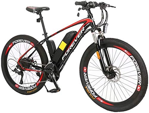 Electric Bike : Electric Bike, 26" Electric City / Mountain, 350W Powerful Motor, Removable Lithium-Ion Battery Aluminum Alloy Frame, 27-Speed, Dual Disc Brakes With Bicycle Light