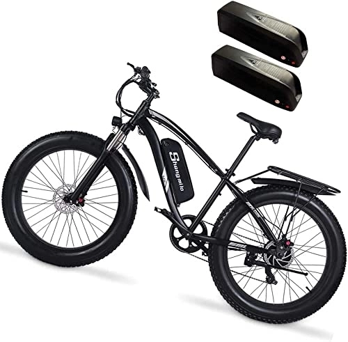 Electric Bike : Electric Bike 26''Fat Tire offroad Electric Bicycle Mountain Electric Bicycle Pedal Assist 17Ah TWO Lithium Battery Hydraulic Disc Brake Shengmilo MX02S
