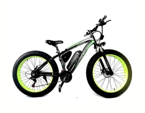 Electric Bike : Electric bike 26'' fat tyre / fat tire e-bike with removable battery 48v - Mack-e-Bikes BOLT - Fast delivery, Green and Black, 114 x 187 cm, (ST-EB26F)