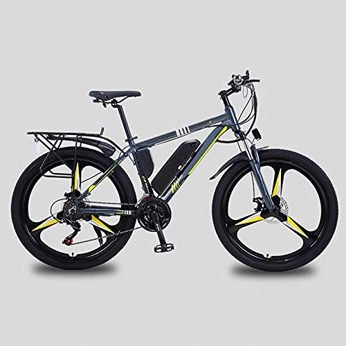 Electric Bike : Electric Bike, 26 Inch Electric Bikes for Adults Mountain Bike with 350W Motor, 36V / 10Ah Removable Battery, 21 Speed Gears, Double Disc Brakes, Black, 13AH
